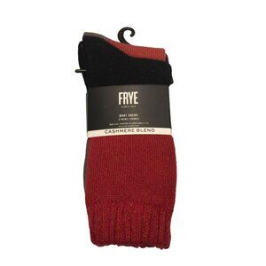 FRYE Ladies Boot Socks Size 5-10 Cashmere Blend Set of 2 Black Rust Gray
